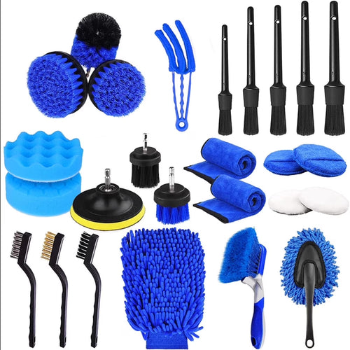 26Pcs Detail Brushes Car Detailing Kit Interior with Drill Brush Set