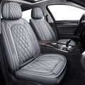 Front Seat Covers Gray,2Pcs Leather Car Seat Covers Waterproof Automotive Seat Covers Car Seat Protector Universal Seat Covers for Most Sedan SUV Pick-Up Truck(Grey,2Pcs)