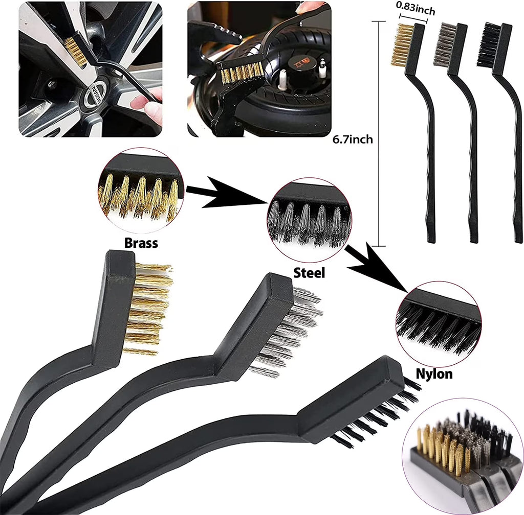 26Pcs Detail Brushes Car Detailing Kit Interior with Drill Brush Set