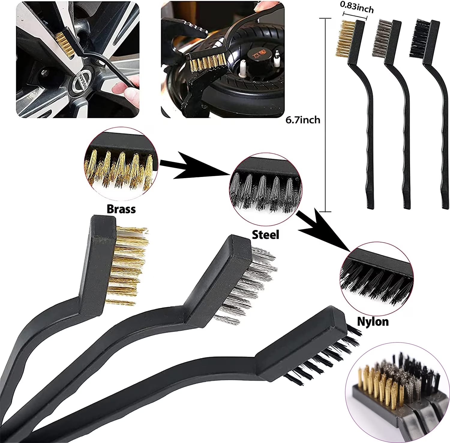 26Pcs Detail Brushes Car Detailing Kit Interior with Drill Brush Set