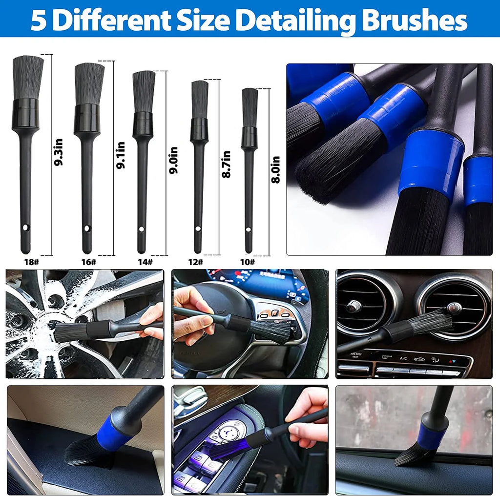26Pcs Detail Brushes Car Detailing Kit Interior with Drill Brush Set