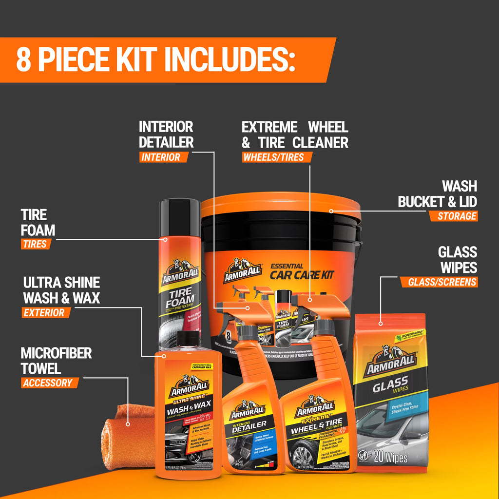 Car Cleaning Kit for Car Detailing, 8-Piece Set